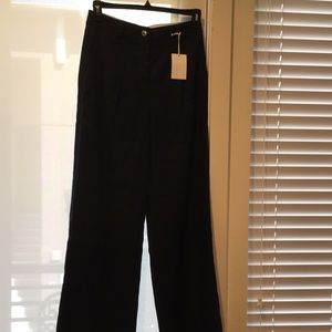 J. Crew Perfecting Pockets Linen Wide Leg Pants